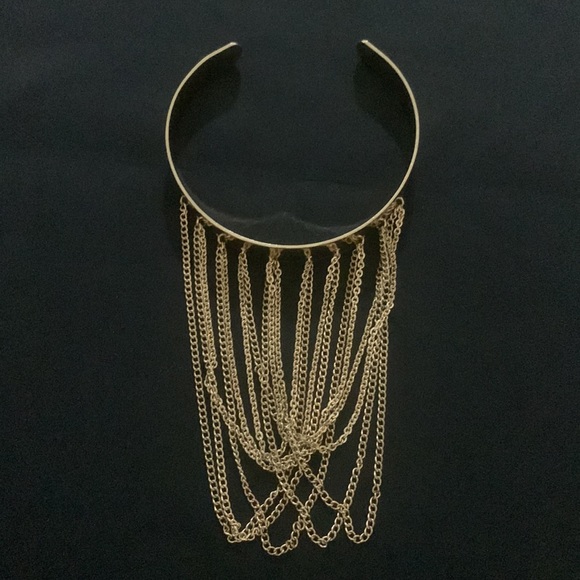 Gold adjustable armband with gold chains - Picture 4 of 6